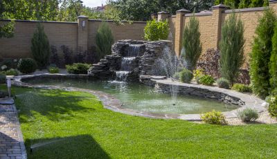Pond Waterfall Installation detail