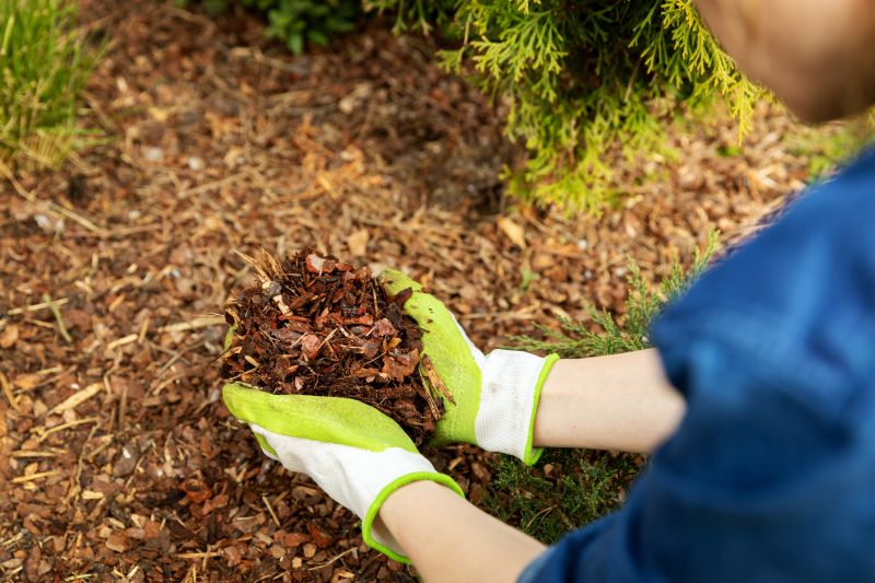 Pine Bark Mulch Installation