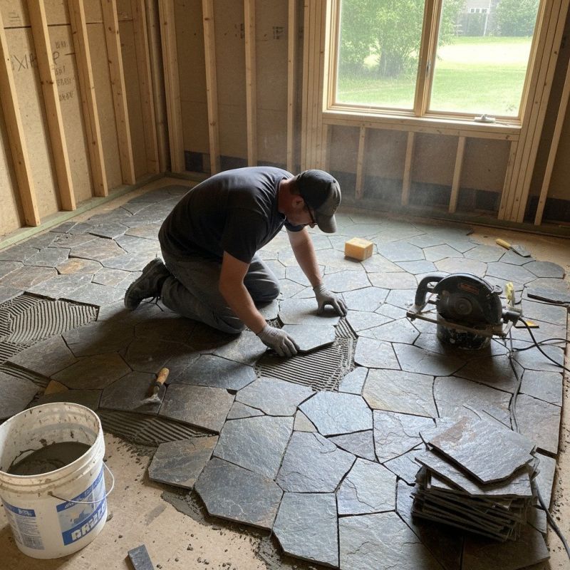 River Stone Installation
