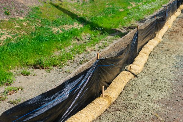 Straw Wattle Installation in Dubuque